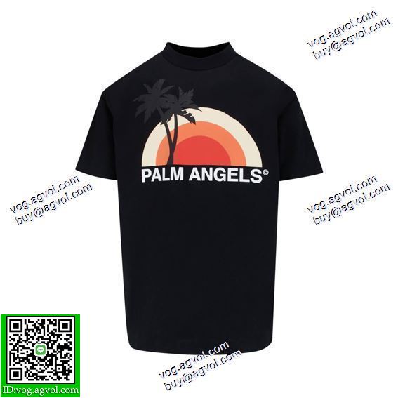 2020秋冬 注目のアイテム パーム エンジェルス Palm Angels 半袖Tシャツ スーパーコピー 激安 2色可選 夕日ココナッツロゴマーク半袖Tシャツ
